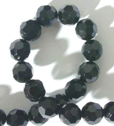 Haunting 8mm Faceted Onyx Bead Strand