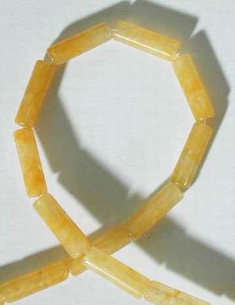 Zesty Yellow Jade Tube Beads