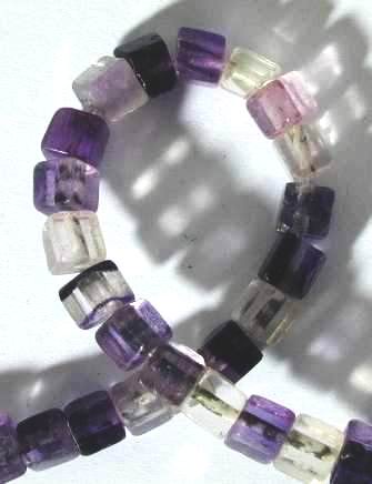 Enchanting Rainbow Fluorite Cube Beads - unusual