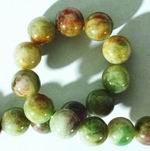 Distinctive Large 10mm Autumn Green Jade Beads