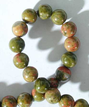 Unusual 6mm Unakite Bead Strand