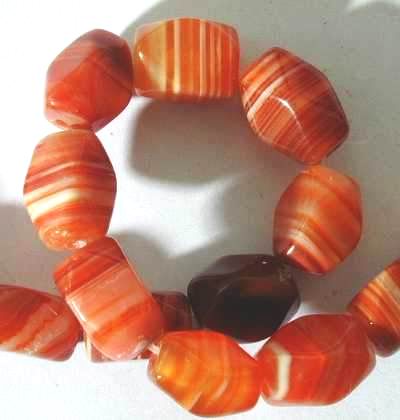 Lucky Faceted Sardonyx Agate 12mm Beads