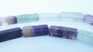 Magical Fluorite Cubed Tube Beads - 13mm x 4mm