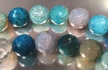 28 Amazing Large Faceted 14mm Cyan Fire Agate Beads