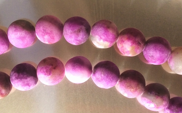 Frosted Matte 6mm or 8mm Purple Sugilite Beads