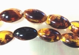 31 Amber Golden Chocolate 2-Tone Oval Beads
