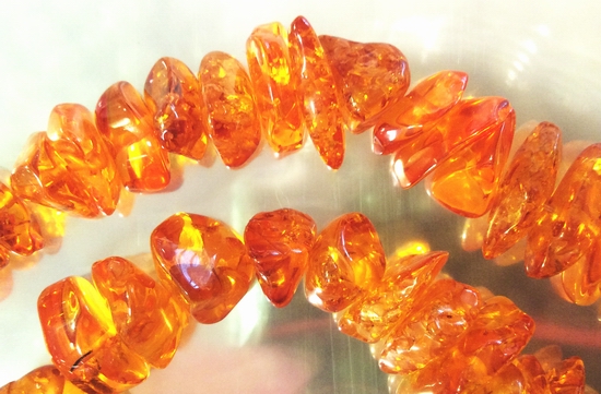 62 Golden Amber Nugget Beads - 18mm x 8mm x 7mm