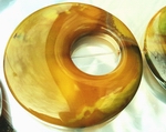 Huge Yellow & Green Agate Frame Bead - Heavy 53mm x 11mm