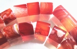 Chunky 14mm 'Flower' Carnelian Barrel Beads - Very Heavy!