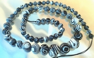 Graduated Zebra Calsilica Bead String - 12mm to 6mm