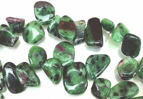 62 Affectionate Fancy Drop Ruby Zoisite Beads