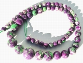 Lavender & Green Graduated Rainflower Viewing Stone 18inch String - 6mm to 14mm