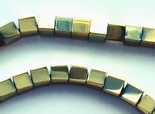 2mm Sparkling Gold AB Hematite Cube Beads