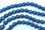 104 Royal Blue Faceted Hematite Beads