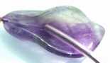 Large Beautifully-Carved Amethyst Callia-Leaf Petal Bead - Unusual!