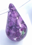 23 Purple & Green Rainflower Viewing Stone Large Teardrop Beads