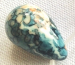 6 large Denim-Blue Rainflower Vieweing Stone Teardrop Beads