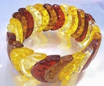 Enchanting Chunky Half-Moon 3-Tone Amber Bracelet