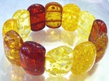 Chunky 3-Tone Amber Cabochon Bracelet