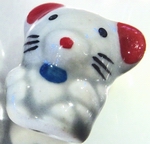 4 Lucky Porcelain Chinese Cat Beads - Unusual