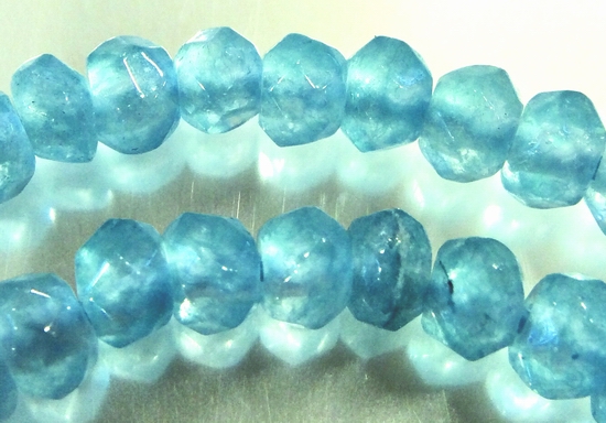 136 Teal-Blue Faceted Crystal Beads