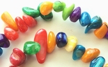 Colorful Rainbow MOP Shell Nugget Beads - Long 30-inch Strand