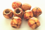 10 Oval 15mm Wooden Beads - Large 4mm Hole