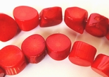 Piller-Box Red Coral Nugget Beads