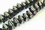 102 Shiny Hematite Diamond Rondelle Beads - Centre Drill