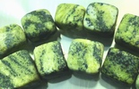 32 Yellow Turquoise Matte Cube Beads - Heavy!