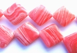 23 Flamingo Pink Calsilica Diamond Tile Beads