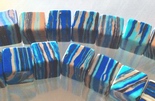 51 Ultramarine Stripe Calsilica Cube Beads