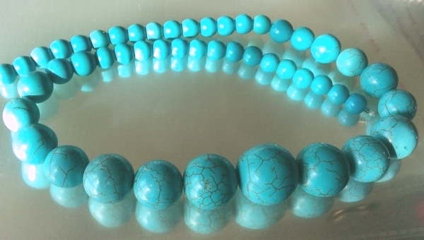 Fantastic Blue Howlite Turquoise Graduated Beads - Large 20mm to 8mm