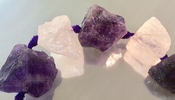 18 Large Rough-Cut Amethyst & Rose Quartz Nuggets - Dramatic & Heavy!