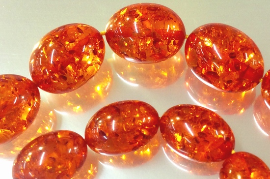 Distinctive Brandy Amber Barrel Beads