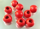 20 Large-Hole Fire Engine-Red 16mm Wood Beads