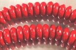 124 Fire-Engine Red 8mm Howlite Rondelle Beads