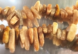 86 Vibrant Icicle Dog-Tooth Sunstone Beads - Top-Drill
