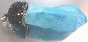 Long Enchanting Azure-Blue Crystal Pendant