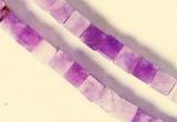 Luscious Pale Violet Pink Jade Cube Beads