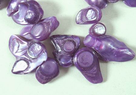 Purple Blister Pearl Bead Strand