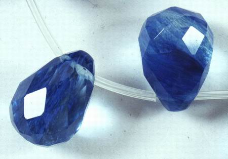 Fac Teardrop Blue Tanzanite Quartz Beads - Large