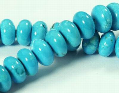 80 Chinese Blue Turquoise Rondelle Beads