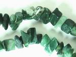 Long Forest-Green Jade Chip Bead Strand