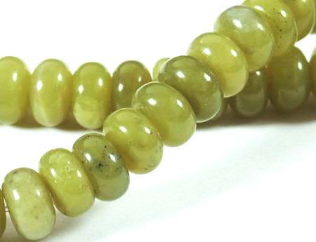 Lustrous Lime Jade Rondelle Beads-8mm