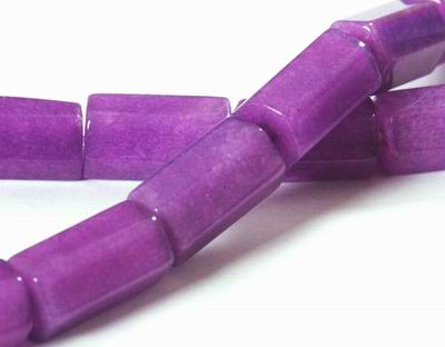 Purple Jade Hexangle Piller Bead Strand