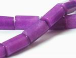Purple Jade Hexangle Piller Bead Strand