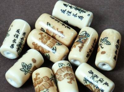 50 Unusual Chinese Poem Tube Beads