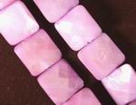 Faceted Pink Rectangle Mother-of-Pearl Bead Strand
