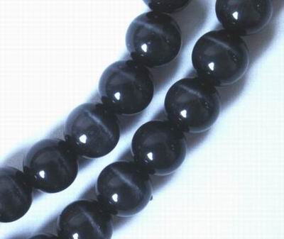 Beautiful Devil Black Catseye Bead Strand